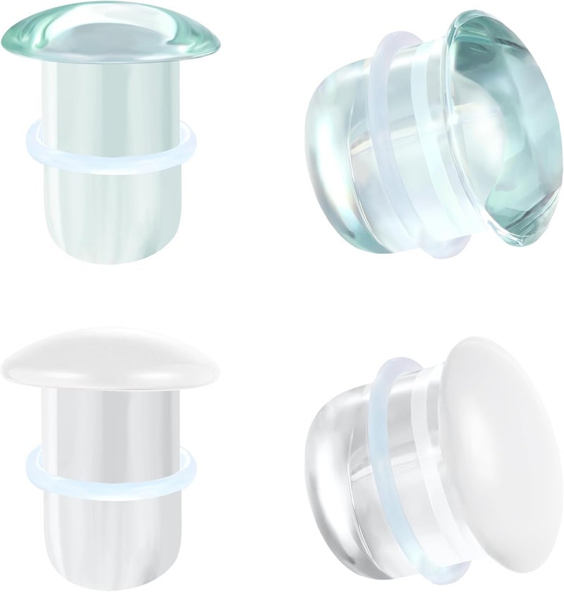 AccGin Store Glass Ear Stretching Kit Single Flare Plugs & Rubber Rings Unique 1mm Increments 3mm-25mm Gradual Sizing Smooth Glass Gauges for Daily Wear Earring Expander Stretcher Piercing Body Jewelry 4Pcs - Image 1